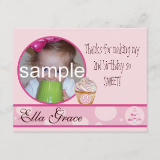 2nd Birthday Thank you card