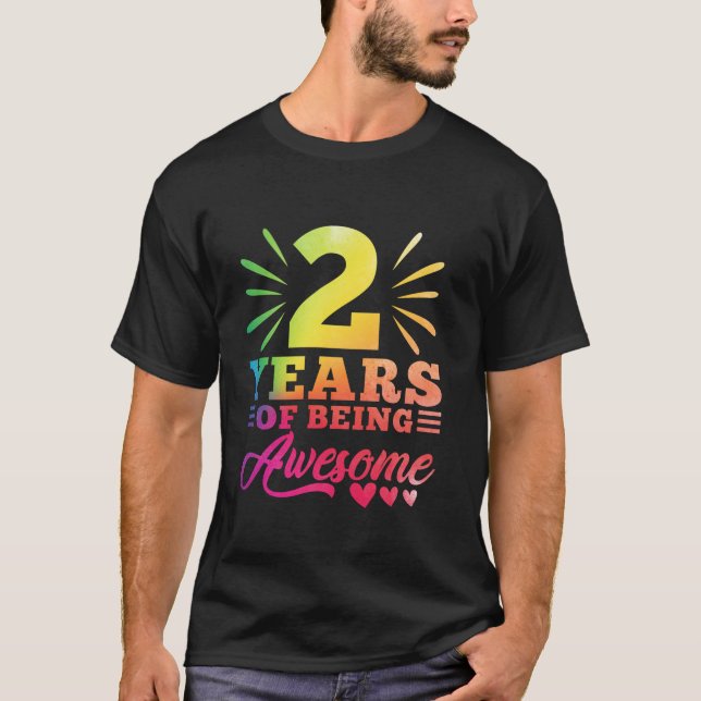 2nd Birthday Tie Dye 2 Year old 2 girl year Of Bei T-Shirt (Front)