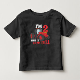 2nd Birthday Tractor loving Kid 2 Year Old Farmer Toddler T-Shirt