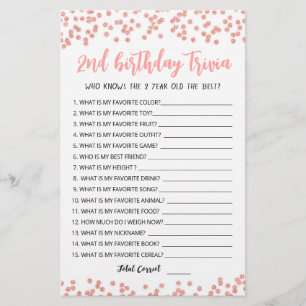 2nd Birthday Trivia editable game