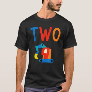 2nd Birthday Two 2 Years Old Boy Construction Truc T-Shirt