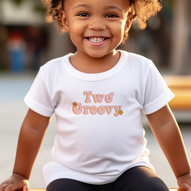 2nd Birthday Two Groovy Retro Floral Toddler T-Shirt (Creator Uploaded)