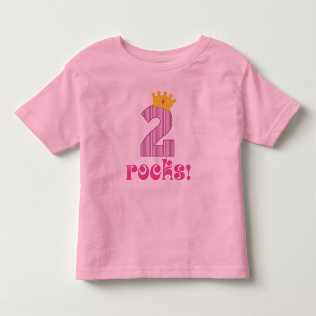 2nd Birthday Two Rocks Princess Ruffle Tshirt (Front)