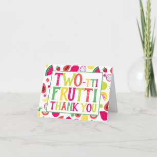 2nd Birthday Two-tti Frutti Fruit Thank You Card