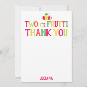2nd Birthday Two-tti Frutti Thank You Personalised
