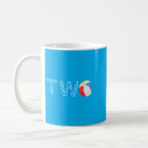 2nd Birthday Two Year Old Beach Ball Theme Summer Coffee Mug
