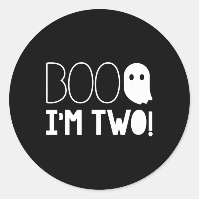 2nd Birthday Two Year Old Boo I'm Two! Halloween G Classic Round Sticker (Front)
