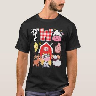 2nd Birthday Two Year Old Farm Theme Animals Birth T-Shirt