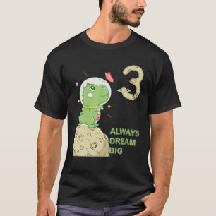 2Nd Birthday, Two Years Old, Astronaut T Rex Dino T-Shirt