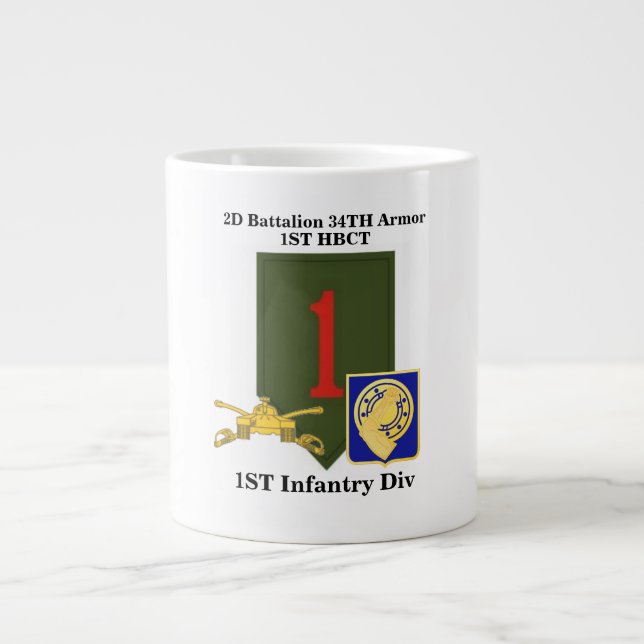 2nd Bn 34th Armour 1st Infantry div Jumbo Mug (Front)