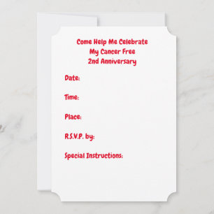 2nd Cancer Anniversary Party Invitations