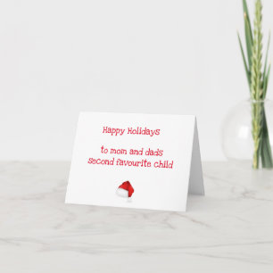 2nd favourite child - Funny Sibling Christmas Card