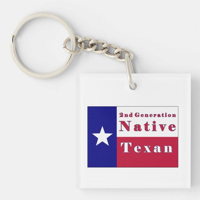 2nd Generation Native Texan Flag Key Ring (Front)