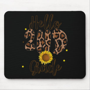 2nd Grade 1st Day Of School Teacher Leopard Print Mouse Pad