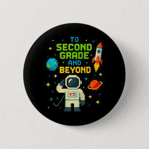 2nd Grade And Beyond Astronaut Space Boys Gamer Fi 6 Cm Round Badge