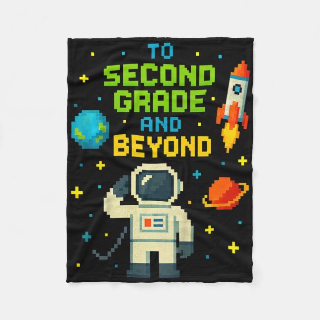 2nd Grade And Beyond Astronaut Space Boys Gamer Fi Fleece Blanket (Front)