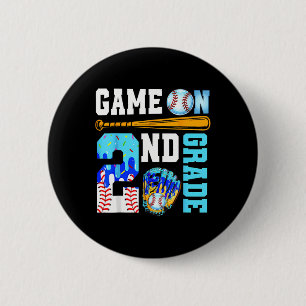 2nd Grade Back To School Baseball Drip Ice Cream G 6 Cm Round Badge