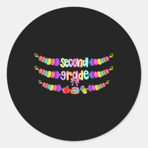 2nd Grade Back To School Bracelet Teacher Girls Ki Classic Round Sticker