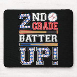 2nd Grade Batter Up Baseball-second Grade Back To Mouse Pad