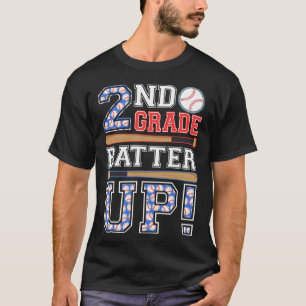 2nd Grade Batter Up Baseball-second Grade Back To T-Shirt