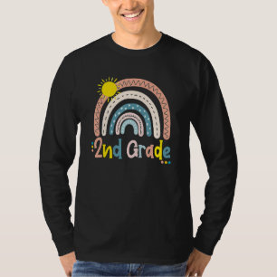 2nd Grade Boho Rainbow Teacher Student Back To Sch T-Shirt