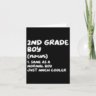 2nd Grade Boy Definition Fun Back To School Studen Card