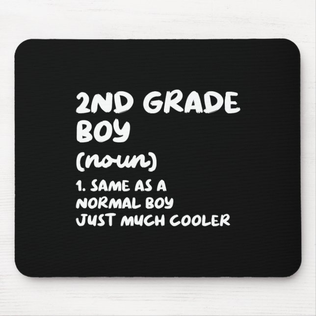 2nd Grade Boy Definition Fun Back To School Studen Mouse Pad (Front)