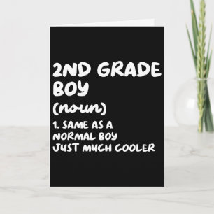 2nd Grade Boy Definition Fun Ck To School Student Card