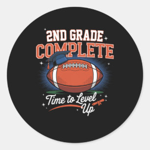 2nd Grade Complete Time To Level Up Football Last Classic Round Sticker