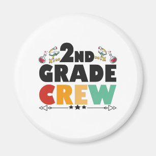 2ND Grade Crew Funny Back To School Student Gift Magnet