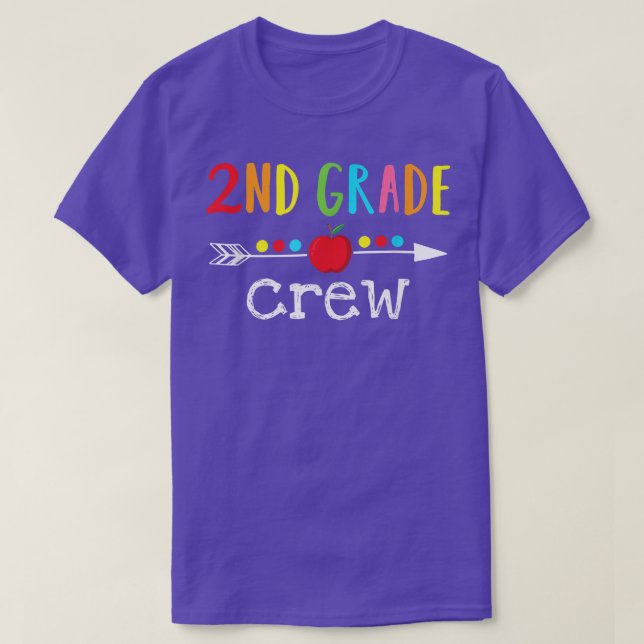 2nd Grade Crew Teacher Funny Back To School Second T-Shirt (Design Front)