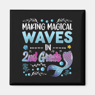 2nd Grade Cute Mermaid girls 1st day of back to sc Magnet