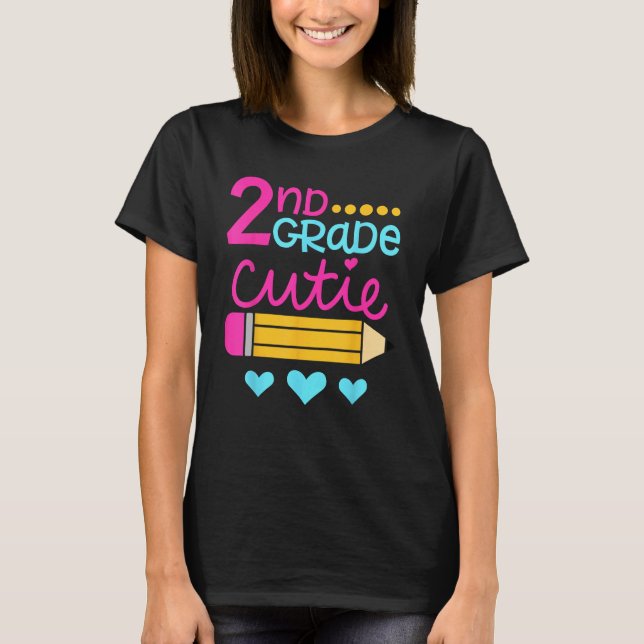2nd Grade Cutie First Day of School Back to School T-Shirt (Front)