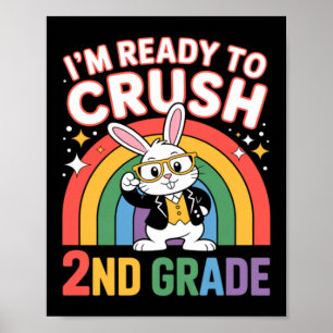 2nd Grade Dabbing Bunny Back To School Ready To Poster