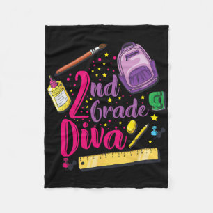 2nd Grade Diva First Day Of School Girl Clothes Gi Fleece Blanket
