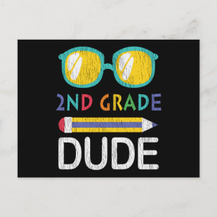 2nd Grade Dude Back To School Kids Student Gift Postcard