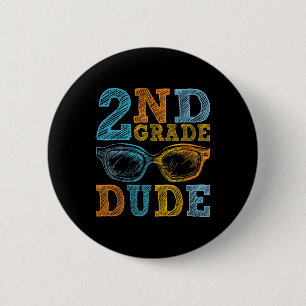 2nd Grade Dude Back To School Student Boys Kids Fi 6 Cm Round Badge