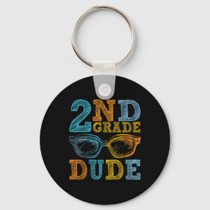 2nd Grade Dude Back To School Student Boys Kids Fi Key Ring