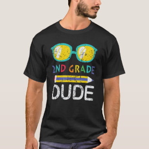 2nd Grade Dude Sunglasses Vintage Cool Boys Back T T-Shirt