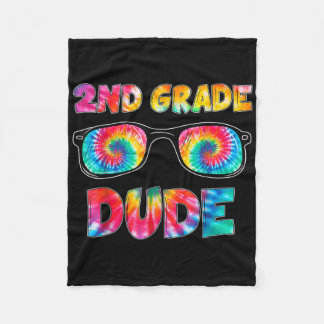 2nd Grade Dude Tie Dye Back To School Student Boys Fleece Blanket