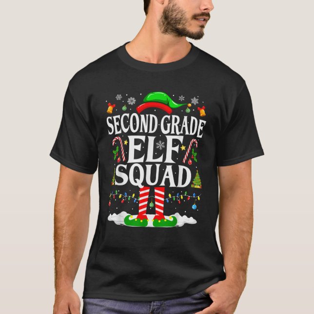2nd Grade Elf Squad Xmas Funny Christmas Second Gr T-Shirt (Front)