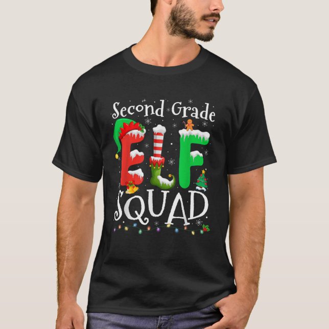 2nd Grade Elf Squad Xmas Funny Christmas Second Gr T-Shirt (Front)
