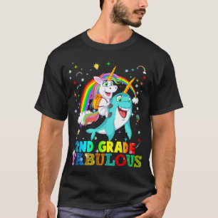 2nd grade fabulous unicorn riding narwhal T-Shirt