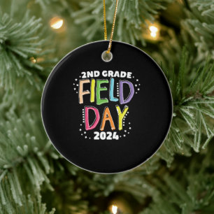 2nd Grade Field Day 2024 School Kids Teacher Ceramic Ornament