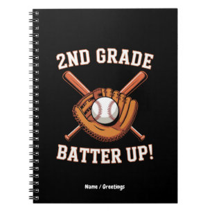 2nd Grade First Day Batter Up Baseball School Notebook