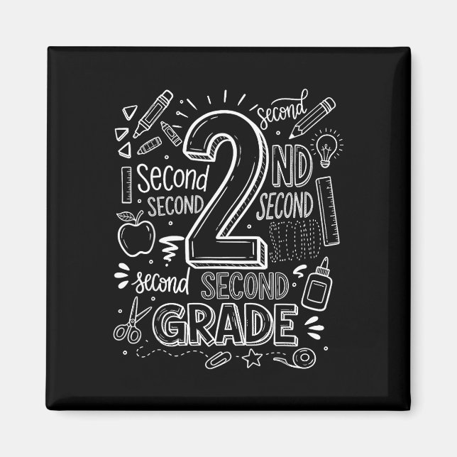 2nd grade for boys back to school first day second magnet (Front)