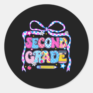 2nd Grade For Girls Boy Teacher Second Grade Back  Classic Round Sticker