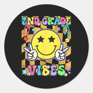 2nd Grade For Girls Boy Teacher Second Grade Ck To Classic Round Sticker