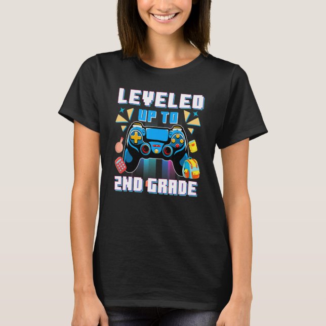 2nd Grade Game Level Back To School First Day Seco T-Shirt (Front)
