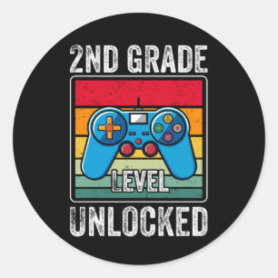 2nd Grade Gamer First Day Of School Kids Gift Classic Round Sticker